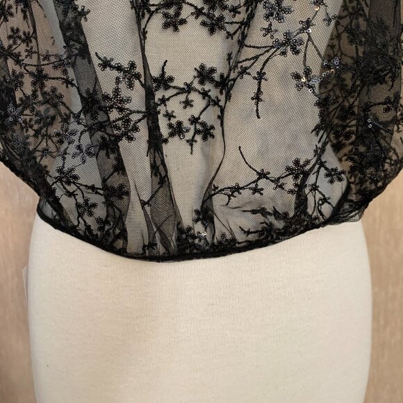 Amsale Black Lace Shrug / Bridal Topper - Wedding Accessory - Size 14 - Picture 5 of 9